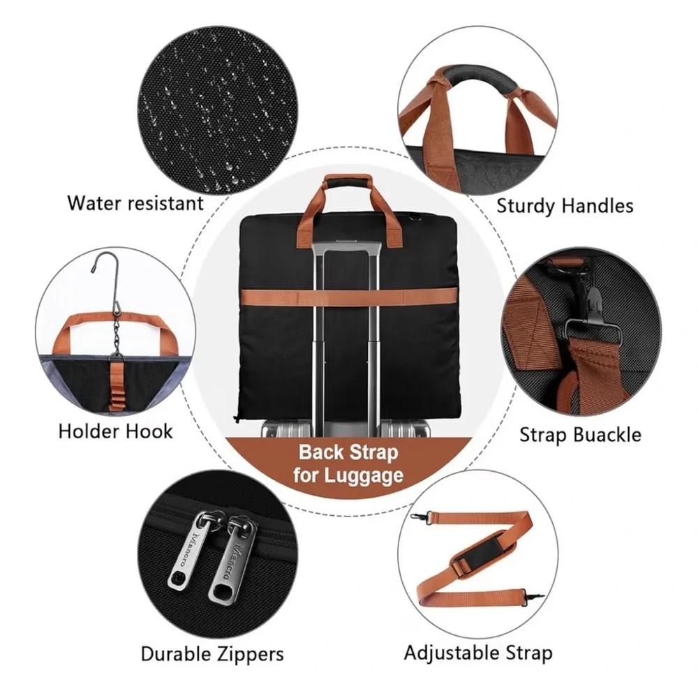 Mancro Garment Bag Suit Travel Duffel Carry On with Shoulder Strap